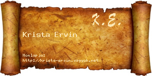 Krista Ervin névjegykártya