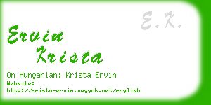 ervin krista business card